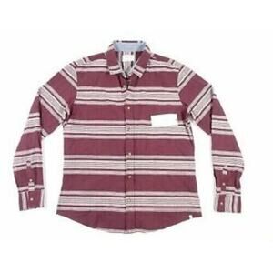 Sovereign Code Boys Norse Striped Woven Button Down Top Size 5 Burgundy MSRP $40